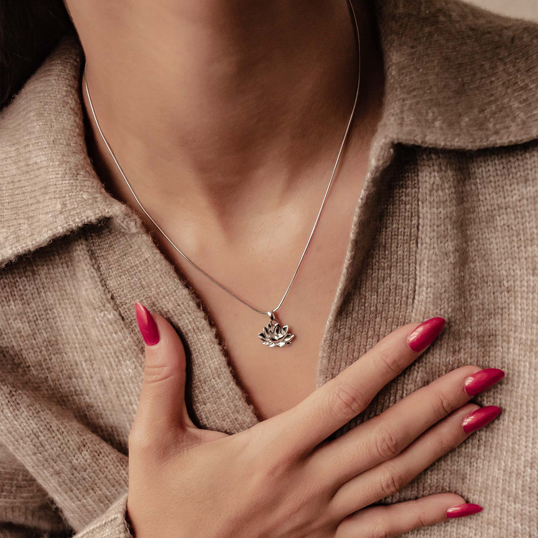 Collier Pendentif Lotus Persévérance Sterling Argent